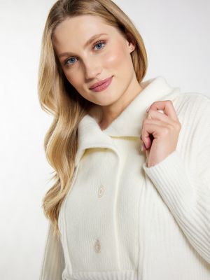 Памучен пуловер Dreimaster Vintage бяло
