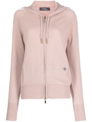 Strick hoodie mit reißverschluss Lorena Antoniazzi pink