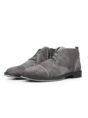 Kožené kotníkové boty Ducavelli šedé