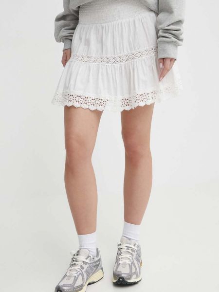 Mini spódniczka bawełniana Superdry biała