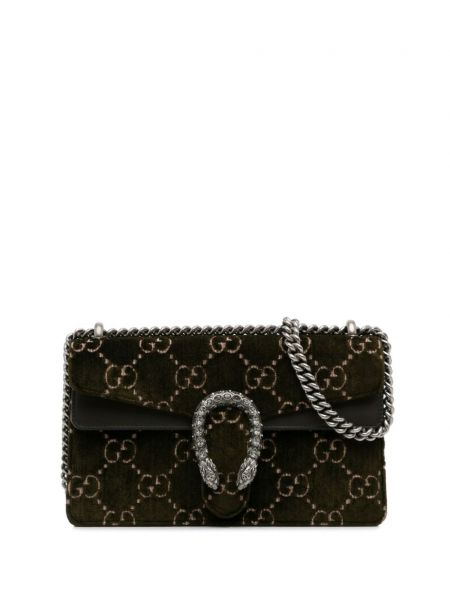 Žametna torbica za čez ramo iz rebrastega žameta Gucci Pre-owned