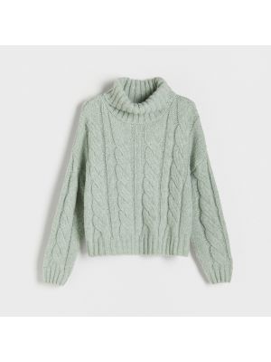 Pletený pletený svetr Reserved zelený