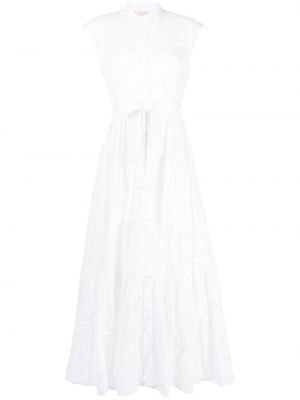 Klasické bavlněné dlouhé šaty Mes Demoiselles - bílá
