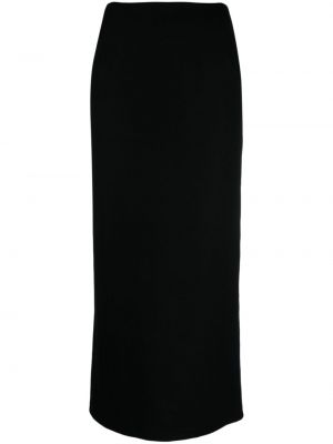 Vlněné pouzdrová sukně Yohji Yamamoto černé