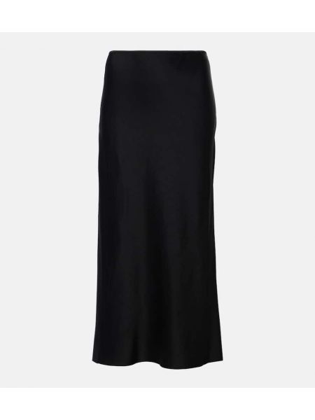 Satin midi nederdel Dries Van Noten sort