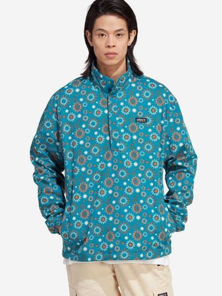 Bombažna jakna Adidas Originals modra