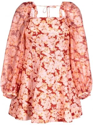 Květinové šaty s potiskem Acler růžové