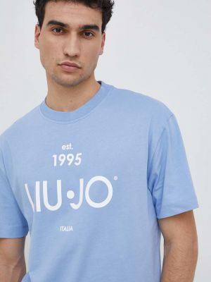 Тениска с дълъг ръкав с принт Liu Jo синьо