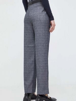 Jednobarevné kalhoty s vysokým pasem Bruuns Bazaar šedé