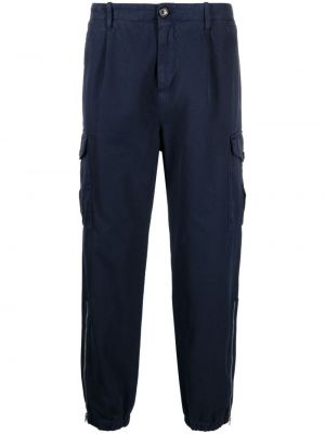 Spodnie cargo bawełniane Brunello Cucinelli niebieskie