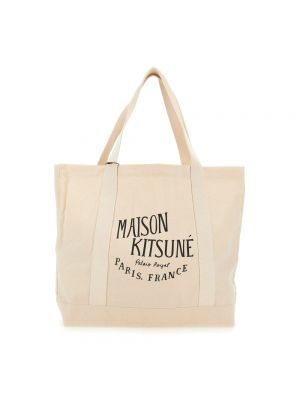 Shopperka Maison Kitsune beżowa