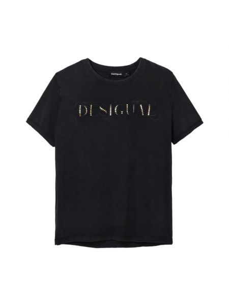 T-shirt mit rundem ausschnitt Desigual schwarz