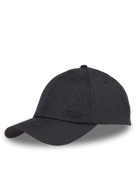Žakardinis žakardinis kepurė su snapeliu Calvin Klein juoda
