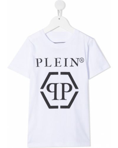 Bomull t-skjorte for jenter Philipp Plein Junior hvit