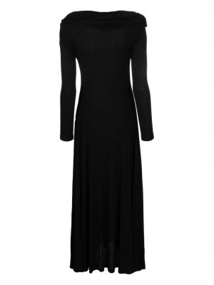 Drapované asymetrické dlouhé šaty Weinsanto černé