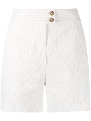 Pantalones cortos de cintura alta a rayas Pinko blanco