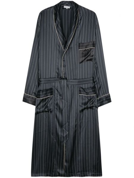 Сатенено дълго палто на райета Giorgio Armani Pre-owned