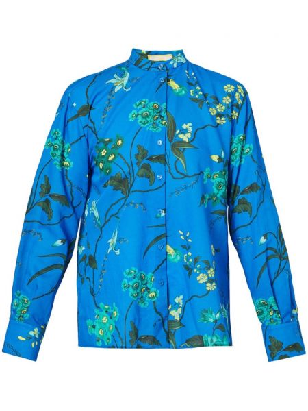Košulja s cvjetnim printom s printom Erdem plava