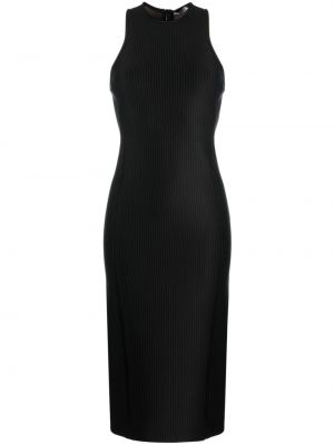 Sukienka midi bez rękawów w paski Max Mara Vintage czarna