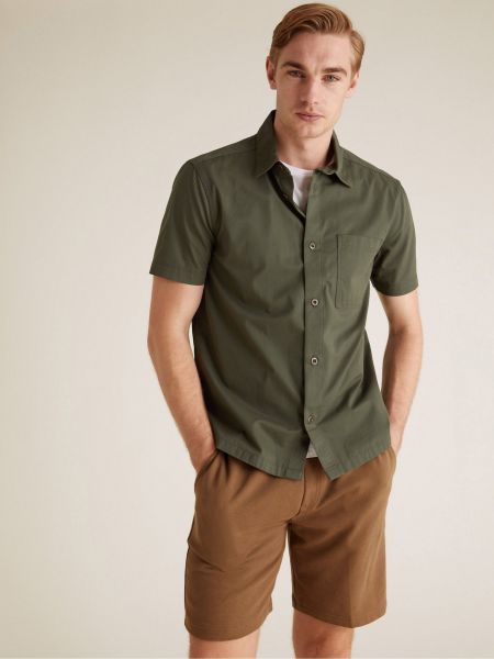 Krepová džínová košile Marks & Spencer zelená