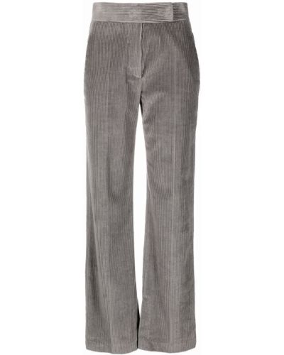 Pantalones de cintura alta de pana Brunello Cucinelli gris