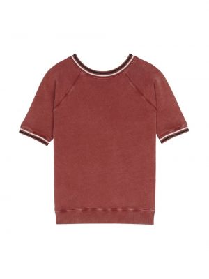 Distressed sweatshirt aus baumwoll Saint Laurent rot
