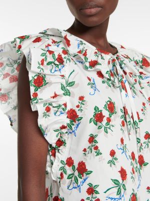 Bluză din bumbac cu model floral See By Chloã© alb