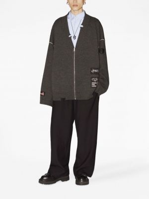 Vlněný kardigan s oděrkami Ambush šedý