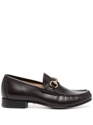 Nahast loafer-kingad Gucci pruun