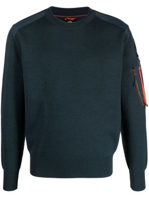 Пуловер с цип с кръгло деколте с джобове Parajumpers синьо