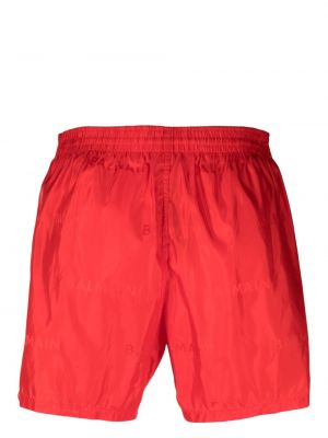Shorts à imprimé Balmain rouge
