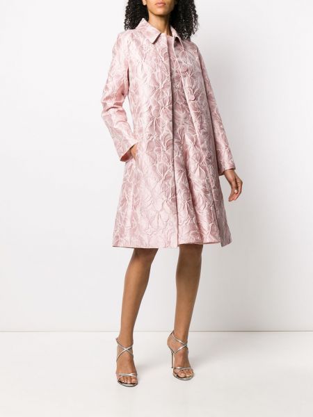 Žakárový kabát Talbot Runhof růžový