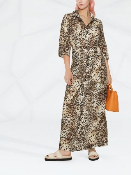 Kleid mit print mit leopardenmuster Max & Moi beige