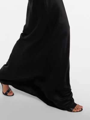 Falda larga de raso de seda The Sei negro