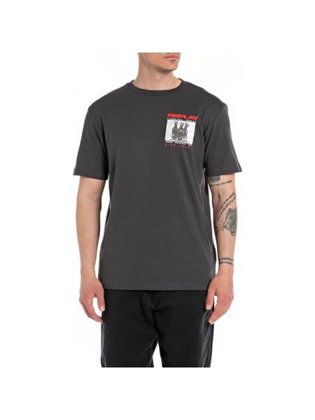 T-shirt mit rundem ausschnitt Replay schwarz