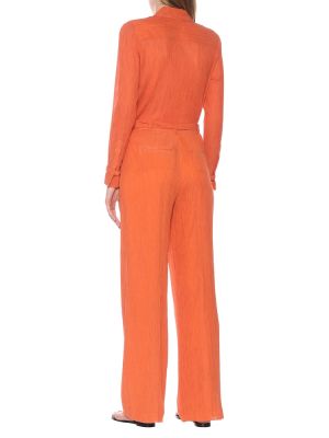 Βαμβακερό μεταξωτό παντελόνι Gabriela Hearst πορτοκαλί