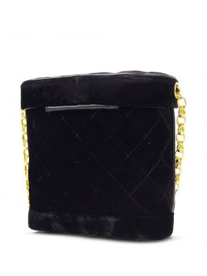 Sametová taška přes rameno Chanel Pre-owned černá