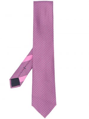 Corbata con estampado geométrico Ermenegildo Zegna rosa