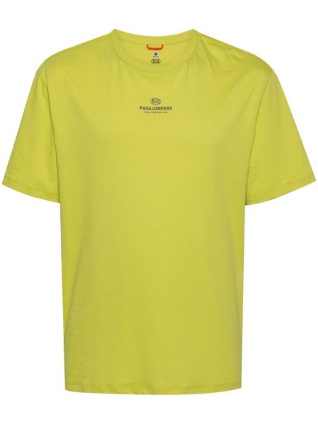 Bombažna majica s potiskom Parajumpers zelena