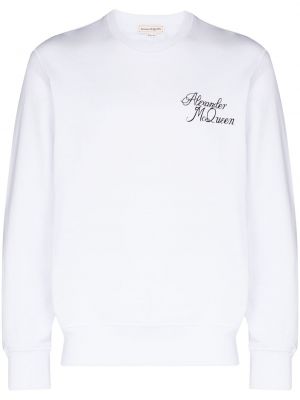 Sweatshirt aus baumwoll mit print Alexander Mcqueen weiß