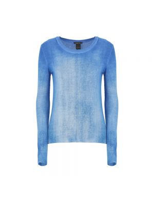 Jedwabny sweter w paski Avant Toi niebieski