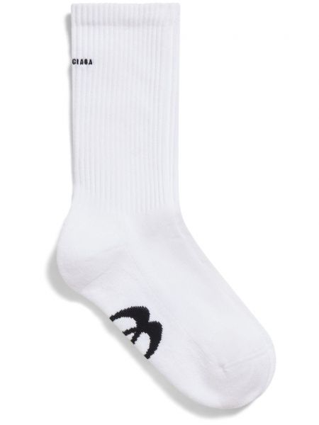 Βαμβακερός κάλτσες με σχέδιο Balenciaga λευκό