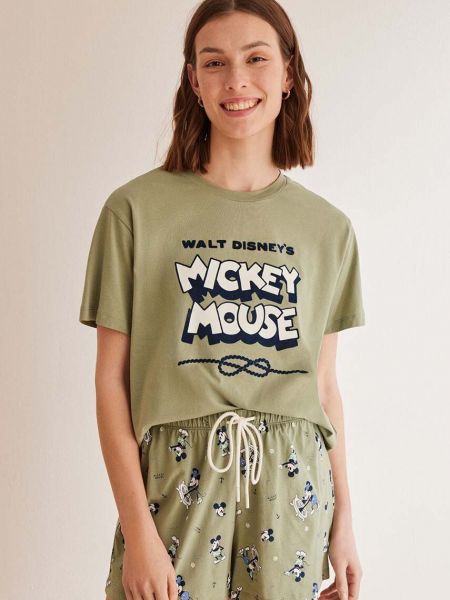 Pamučna pidžama Women'secret zelena