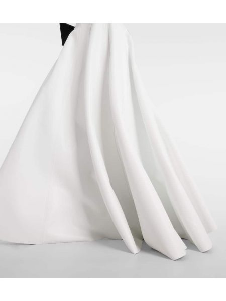 Falda larga de cuero de cuero sintético Norma Kamali blanco