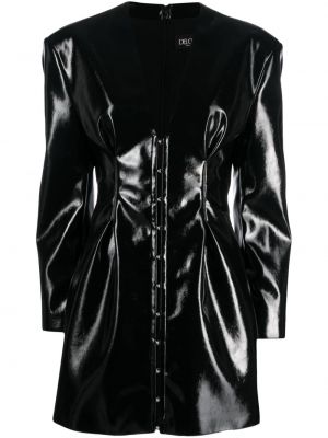 Коктейлна рокля с v-образно деколте Del Core черно
