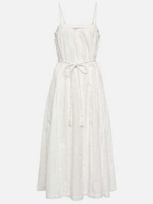 Bavlněné midi šaty Ulla Johnson bílé