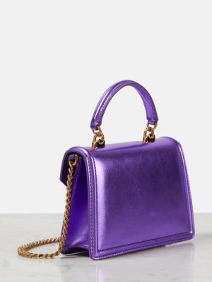 Kožená nákupná taška Dolce&gabbana fialová