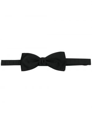 Jedwabny krawat z kokardką Saint Laurent czarny