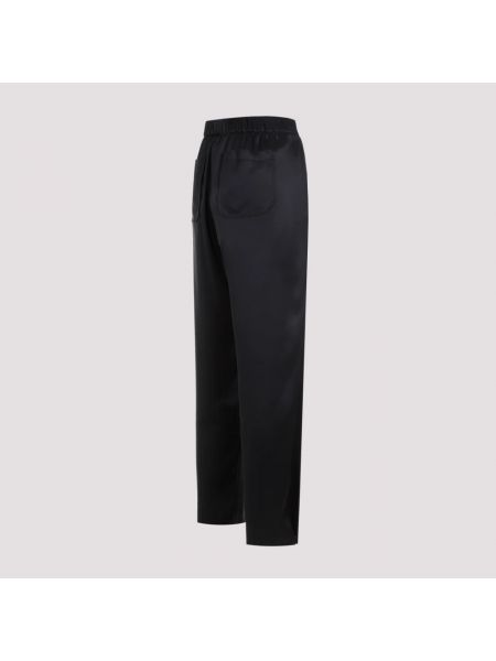 Pantalones de seda Giorgio Armani negro