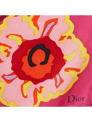 Jedwabna szal Dior Vintage różowa